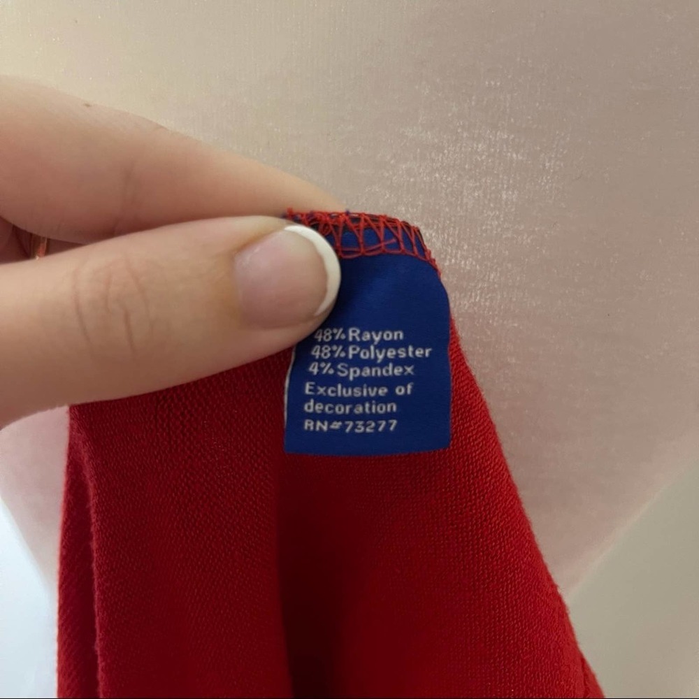 Solid Red Apt. 9 Red Shark Bite Hem Ruched Long S… - image 5